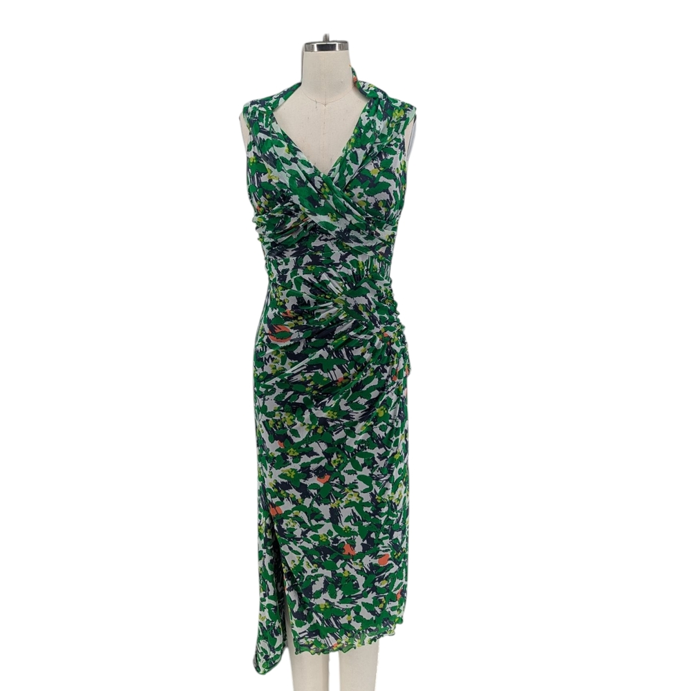 Diane Von Furstenberg Green Asymmetrical Dress